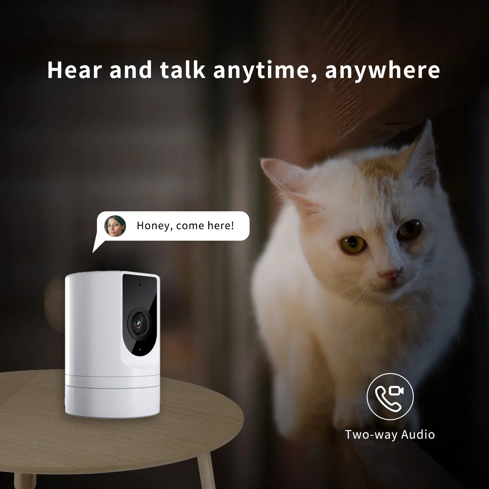 Indoor Pet Camera 1080P HD with Two-Way Audio & 360°