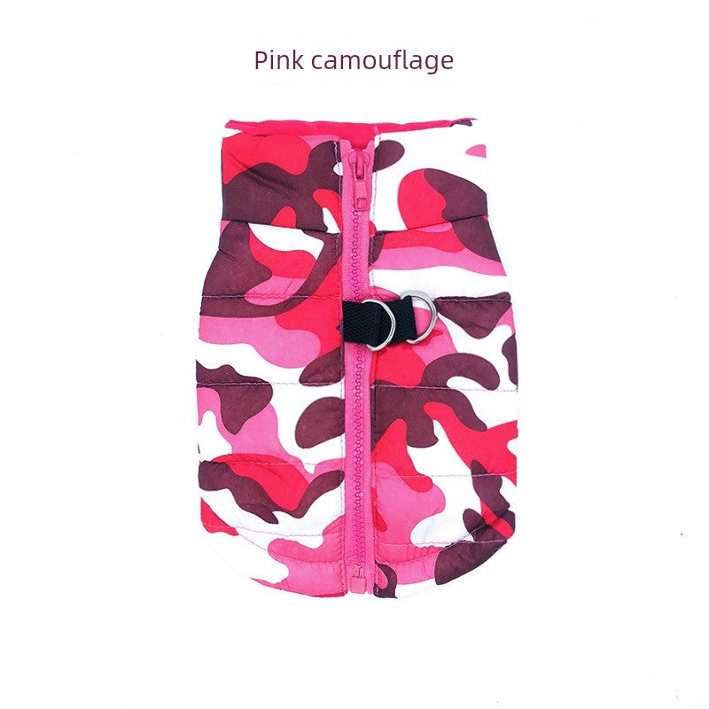 Pet Clothing Dog Clothes Camouflage Skull Butterfly Leopard Print Vest Cotton-Padded Jacket Autumn and Winter