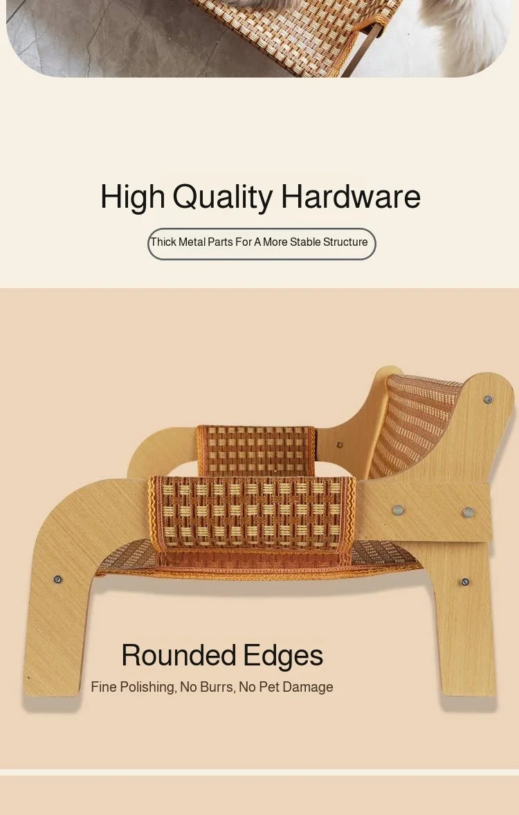 2-In-1 Summer Cat Sofa Rattan Mat Pet Sofa Cats And Dogs Universal Scratch-Resistant Pet Products