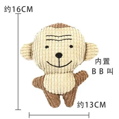 Plush Corduroy Bite-Resistant Squeaky Dog and Cat Toy