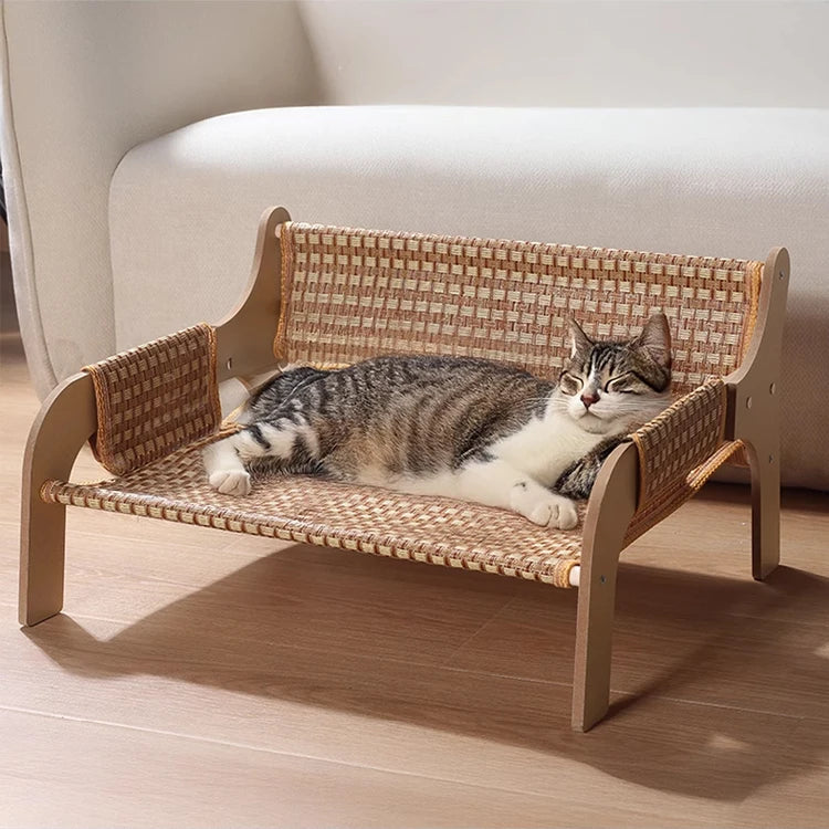 FatCat Rattan Bed - Durable 2-in-1 Lounging Sofa