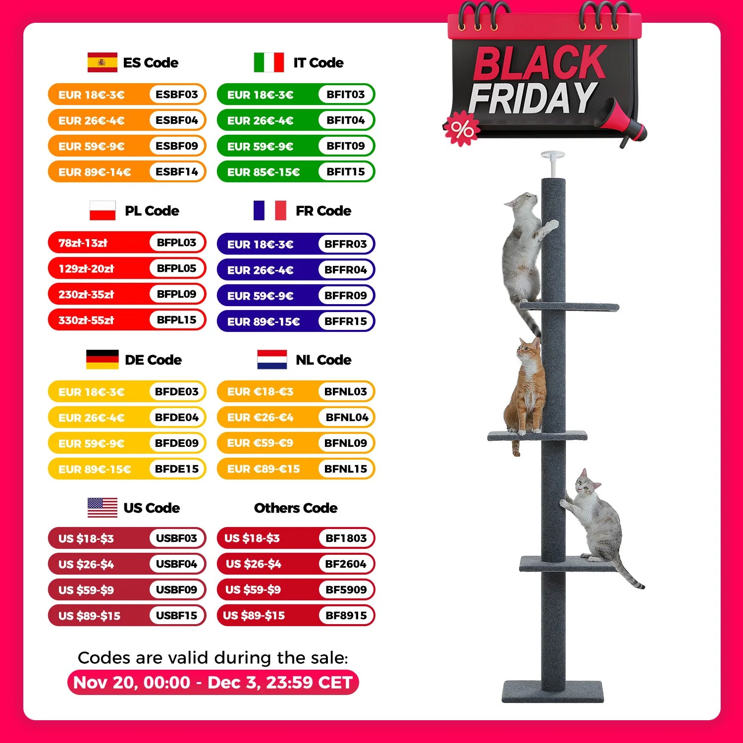 Adjustable Height Cat Tree for Indoor, Floor to Ceiling Cat Tower with Scratching Posts, Cat Scratcher Furniture, Kitten Toys