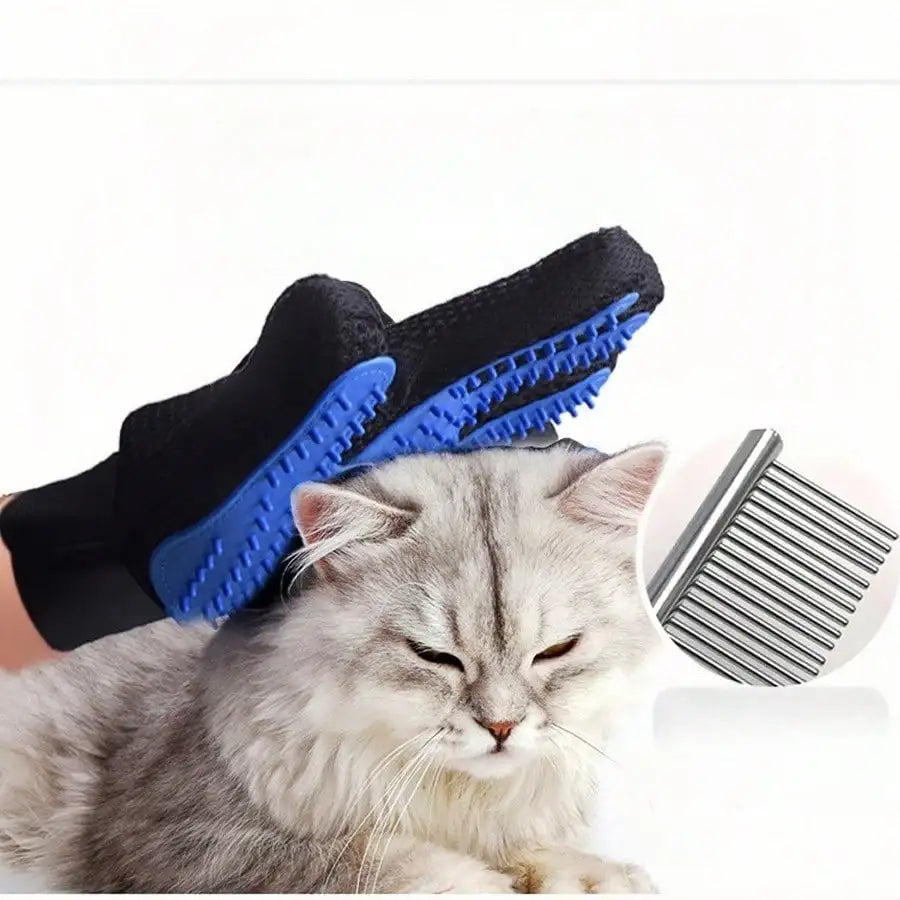 Pet Grooming Glove with Silicone Nubs for Fur Removal