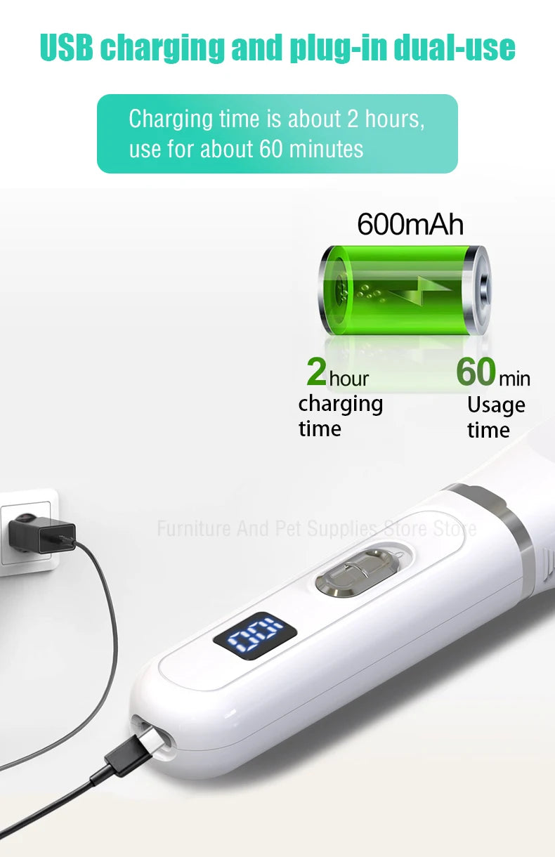 Versatile Pet Clippers with Quiet Motor and Multiple