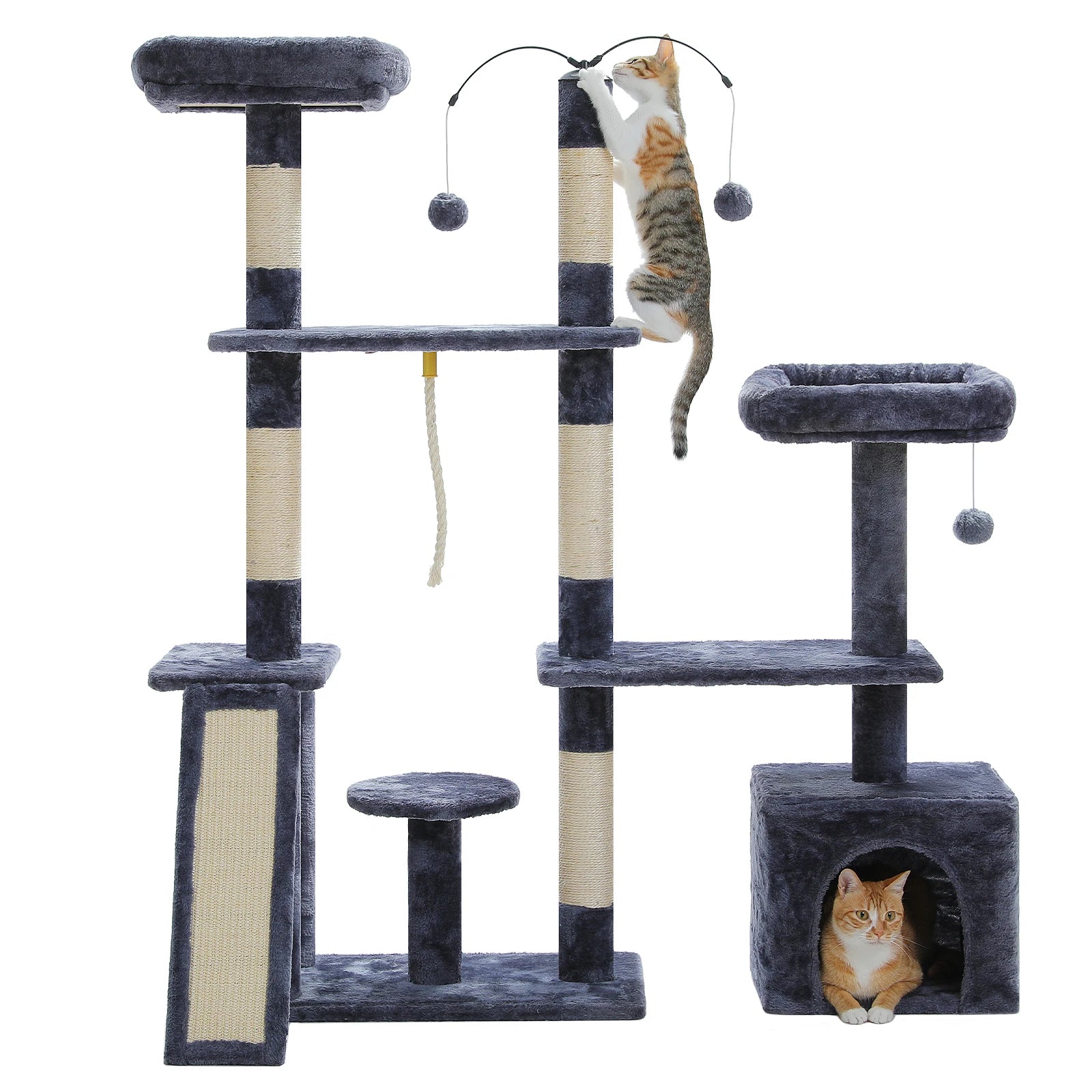 Multi-Level Cat Tree Tower with Sisal Scratching Posts and Pad Soft Top Perch Large Cat Condo for Indoor Cat Scratchers Cat Toys