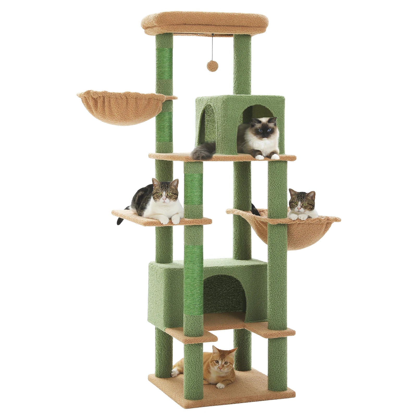 Large Cat Condo & Hammock with Sisal Scratcher