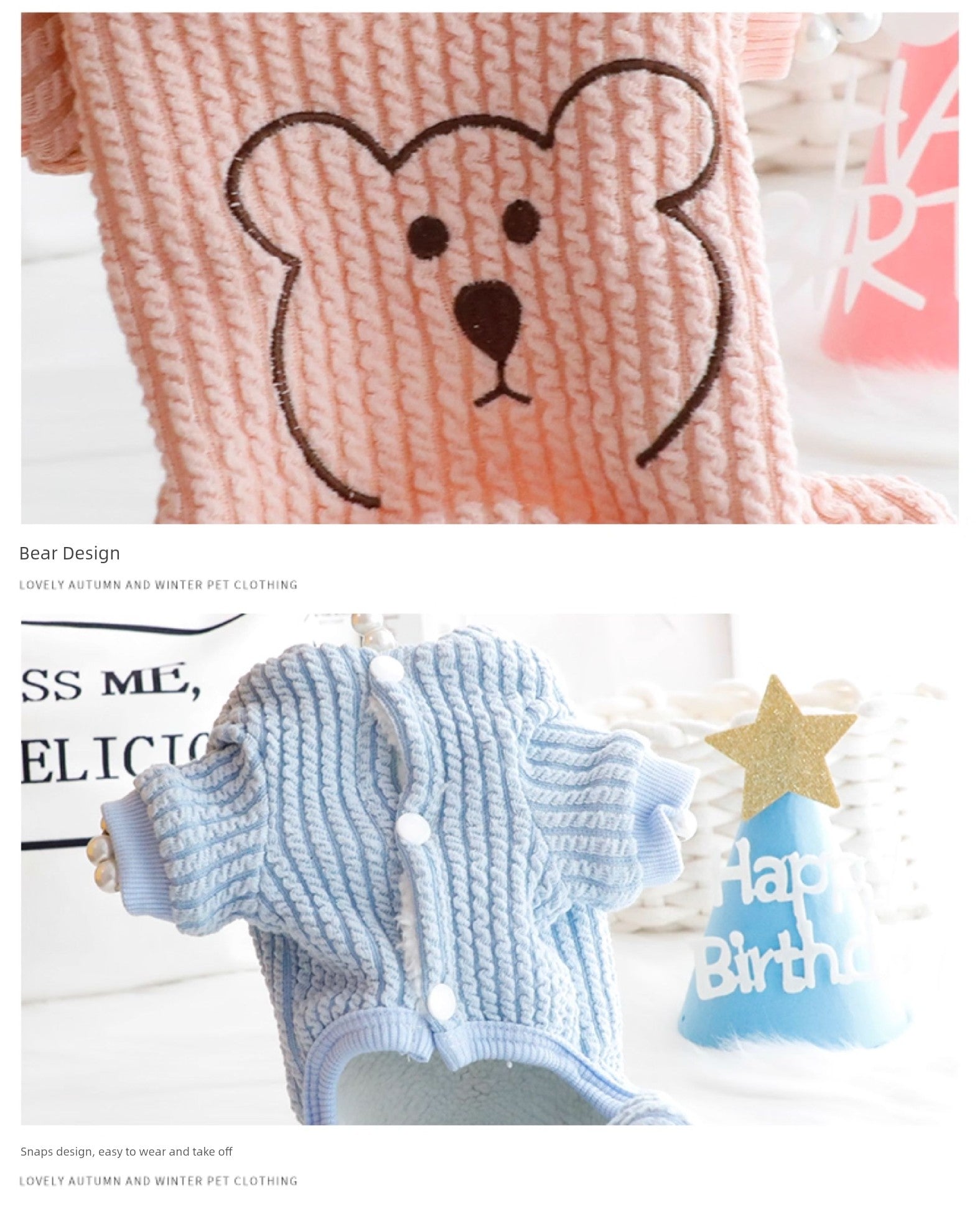 Small Dog Fleece Jumpsuit - Bear