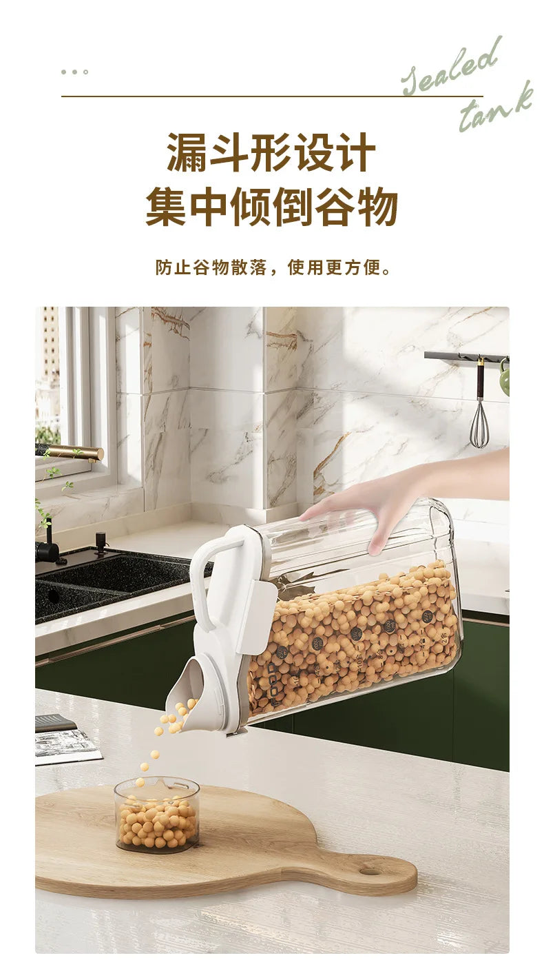 Moisture-Proof Storage Container for Grains Pet Food Snacks Transparent Sealed Food Storage Jar Kitchen Organizer for Dry Foods