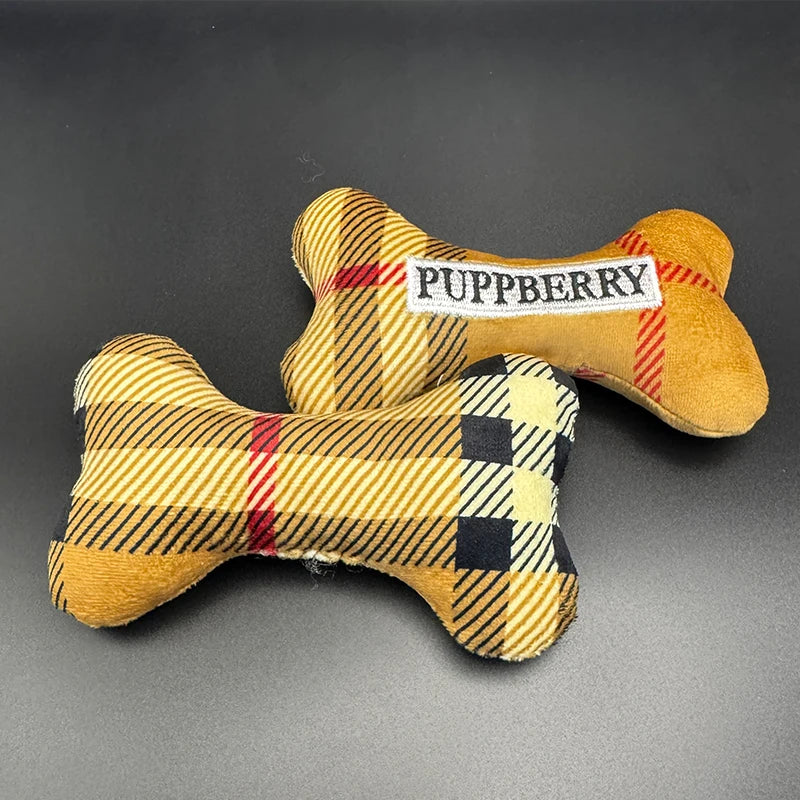 Durable Cute Bone Design Printed Stuffed Interactive Squeaky Dog Chew Toys Food Custom Plush Toys for Pet