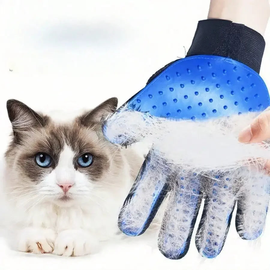 Pet Grooming Glove with Silicone Nubs for Fur Removal