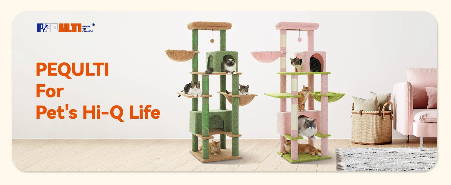 Large Cat Condo & Hammock with Sisal Scratcher
