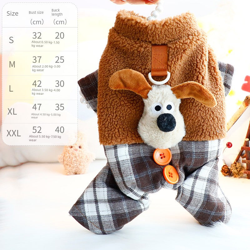 Small Dog Fleece Jumpsuit - Bear
