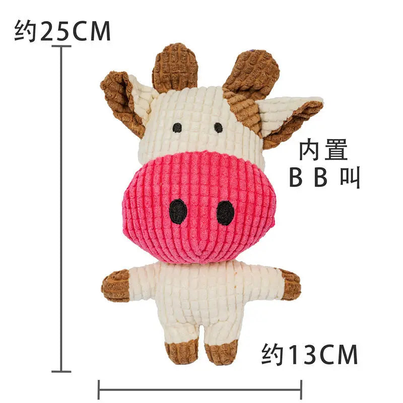 Plush Dog Toy Bite Resistant Squeaky Toys Sound-Resistant Teeth-Cleaning for Dog and Cat Pets Training Accessories