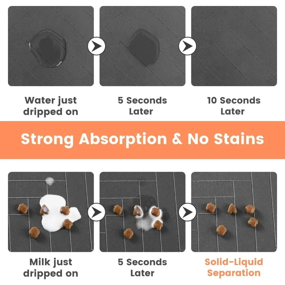 Pet Feeding Mat For Dogs Food Bowl Pad Drinking Feeding Placemat Quick Dry Waterproof Floor Mats For Dog Cat Feeder Bowl Pad