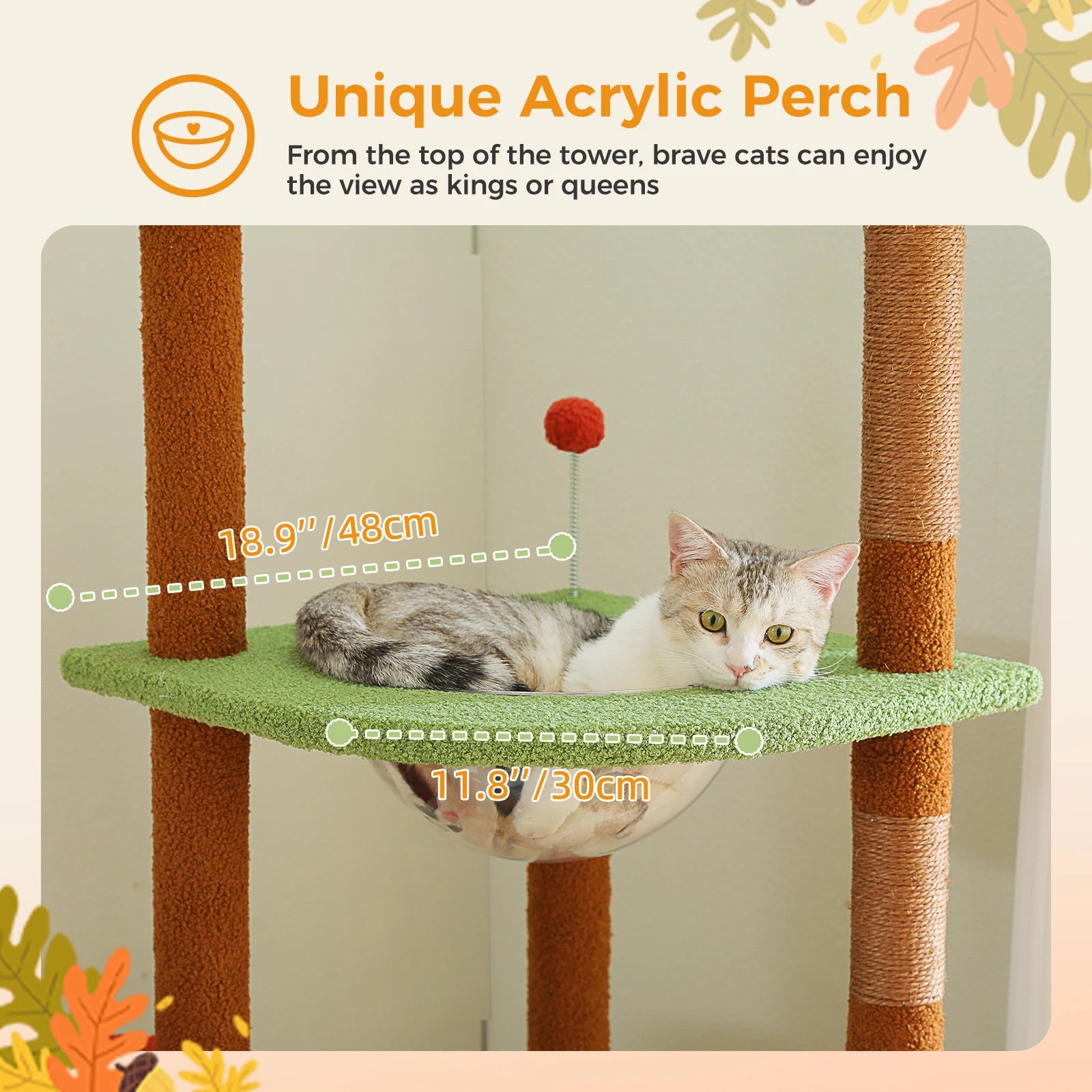 Multi-Level Tall Cat Tree for Indoor Cats Floor to Ceiling Cat Tower with Scratching Posts Cozy Condo Hammock Cat Accessories