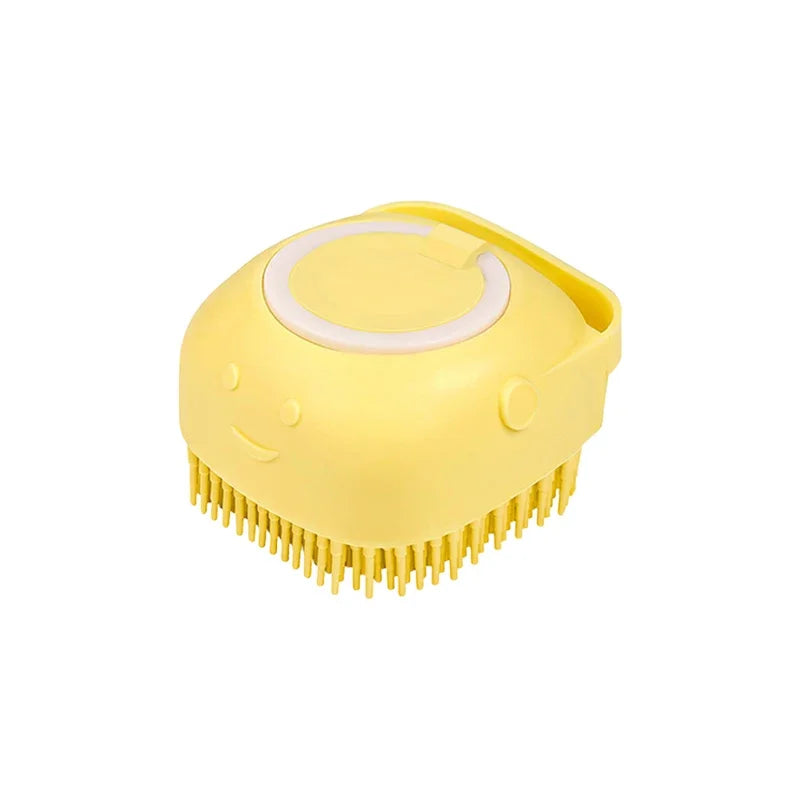 Gentle Silicone Dog Wash Brush with Shampoo Dispenser