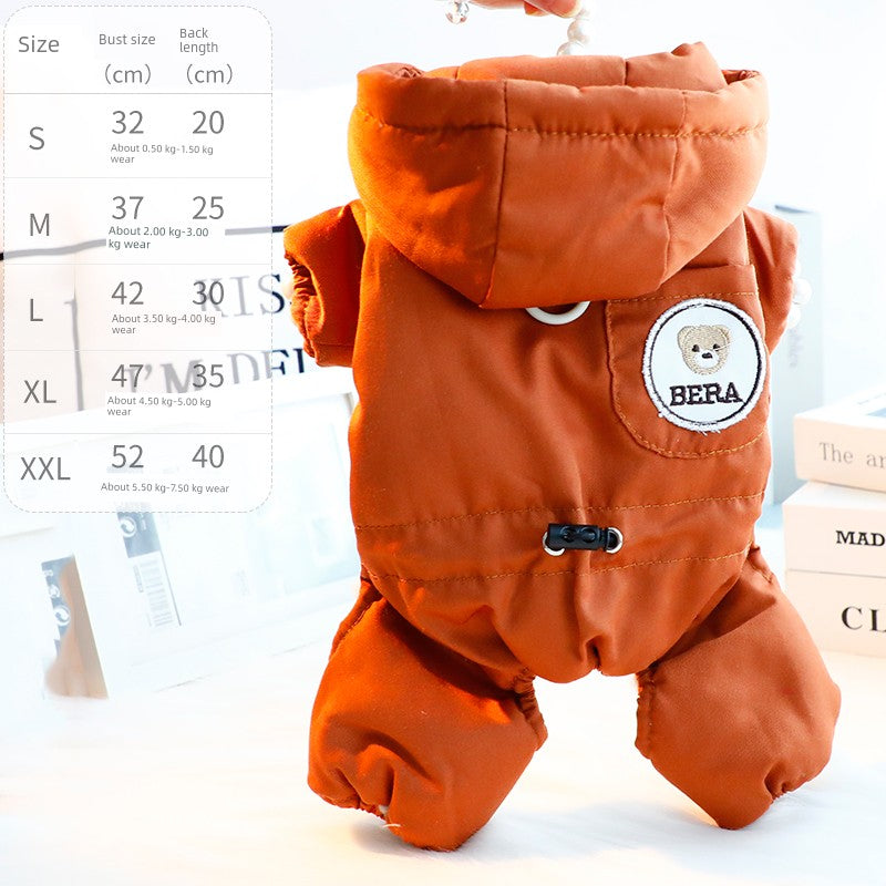 Small Dog Fleece Jumpsuit - Bear