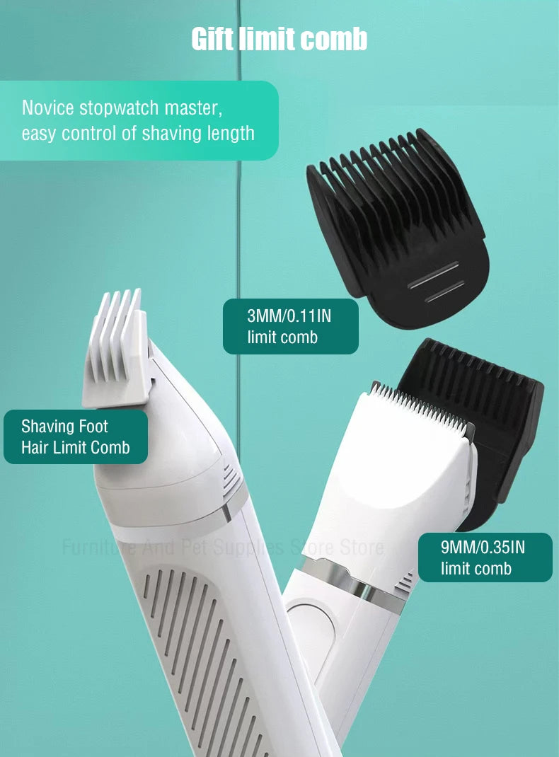 Silent USB Rechargeable Dog Hair Clippers with Four