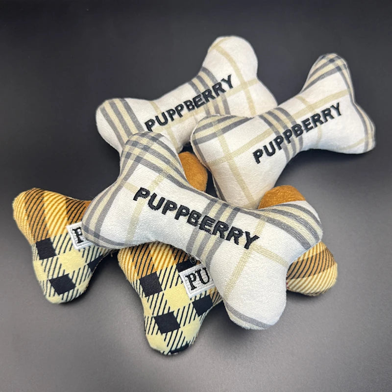 Durable Cute Bone Design Printed Stuffed Interactive Squeaky Dog Chew Toys Food Custom Plush Toys for Pet