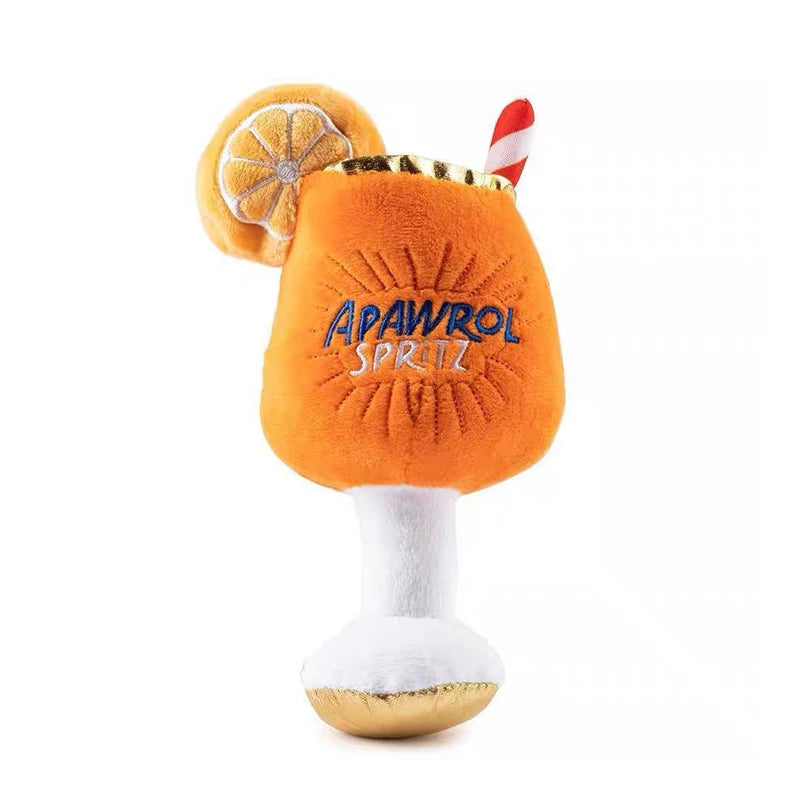 FATHIN Dog Plush Squeaky Beer Bottle Toy for Chewing