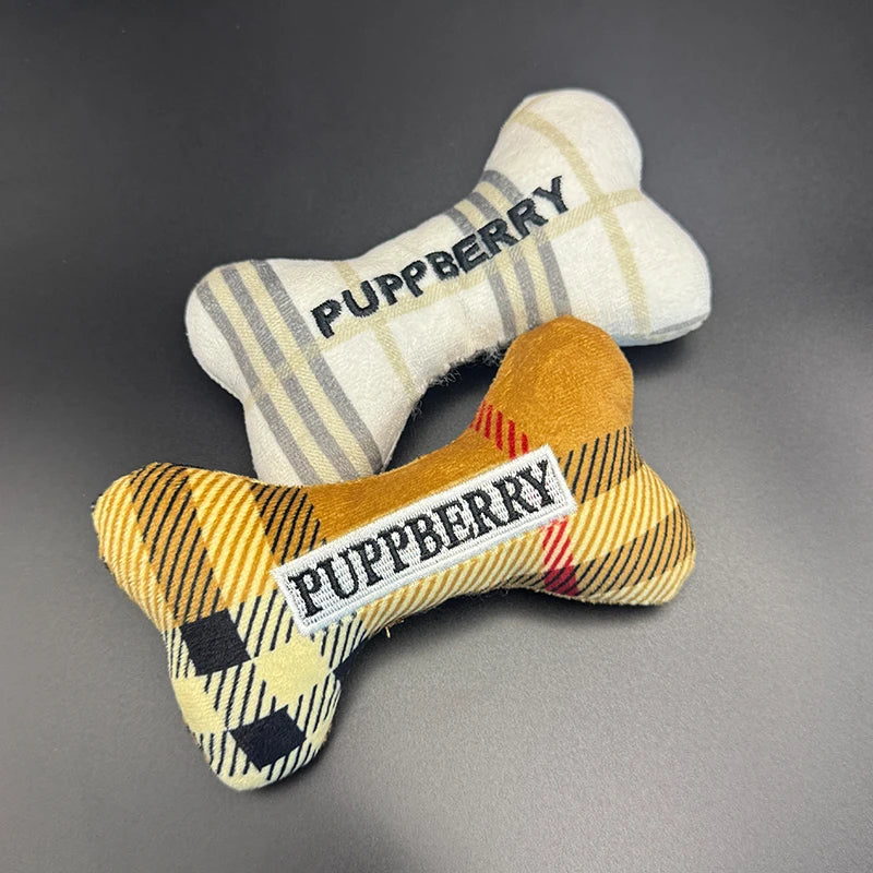Durable Cute Bone Design Printed Stuffed Interactive Squeaky Dog Chew Toys Food Custom Plush Toys for Pet