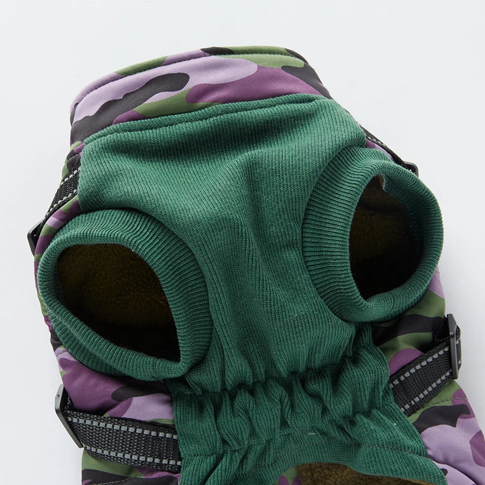 Winter Pet Dog Clothes Warm Dog Coat With Harness Puppy French Bulldog Clothing Waterproof Pet Vest Jacket For Small Medium Dogs