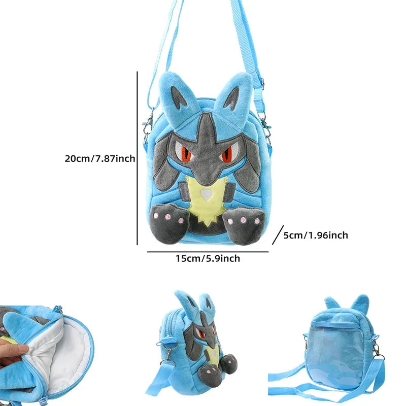 Pokemon Plush Backpack with Gengar Mimikyu Snorlax