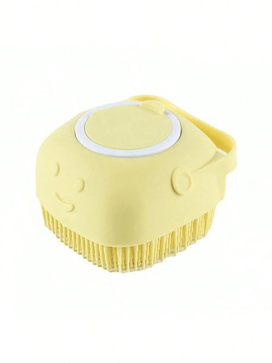 Gentle Silicone Dog Wash Brush with Shampoo Dispenser