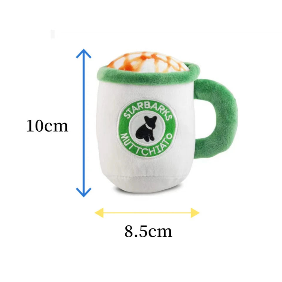 FATHIN Dog Plush Toys Pet Squeaky Printed Beer Bottle Shape Toy Dog Bite-Resistant Clean Teeth Chew Interactive Toys