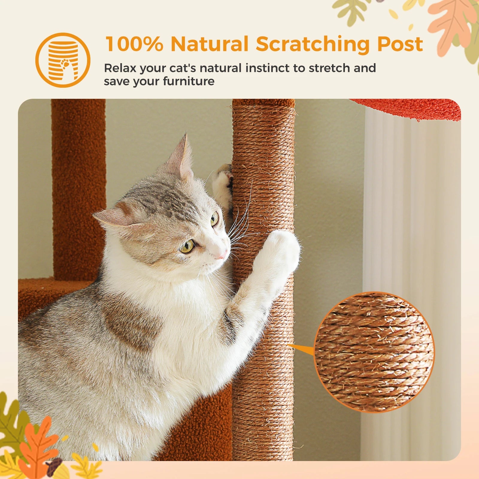 Multi-Level Tall Cat Tree for Indoor Cats Floor to Ceiling Cat Tower with Scratching Posts Cozy Condo Hammock Cat Accessories