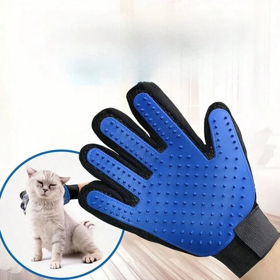Pet Grooming Glove with Silicone Nubs for Fur Removal