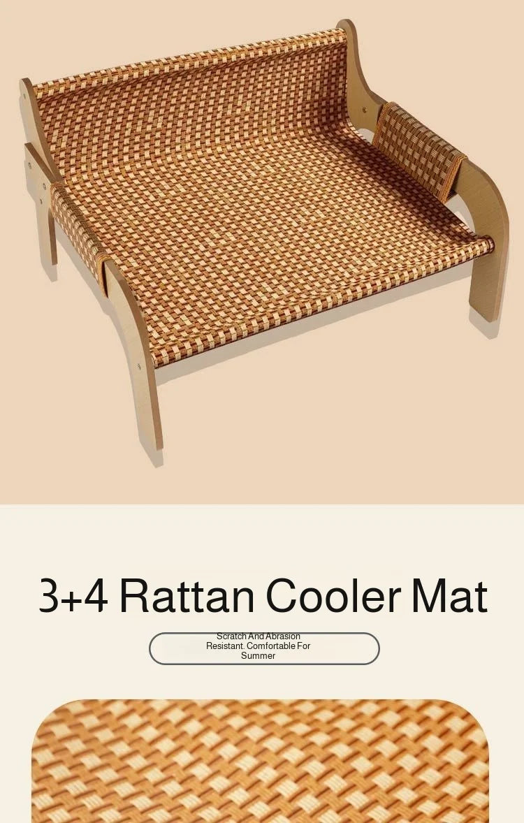2-In-1 Summer Cat Sofa Rattan Mat Pet Sofa Cats And Dogs Universal Scratch-Resistant Pet Products
