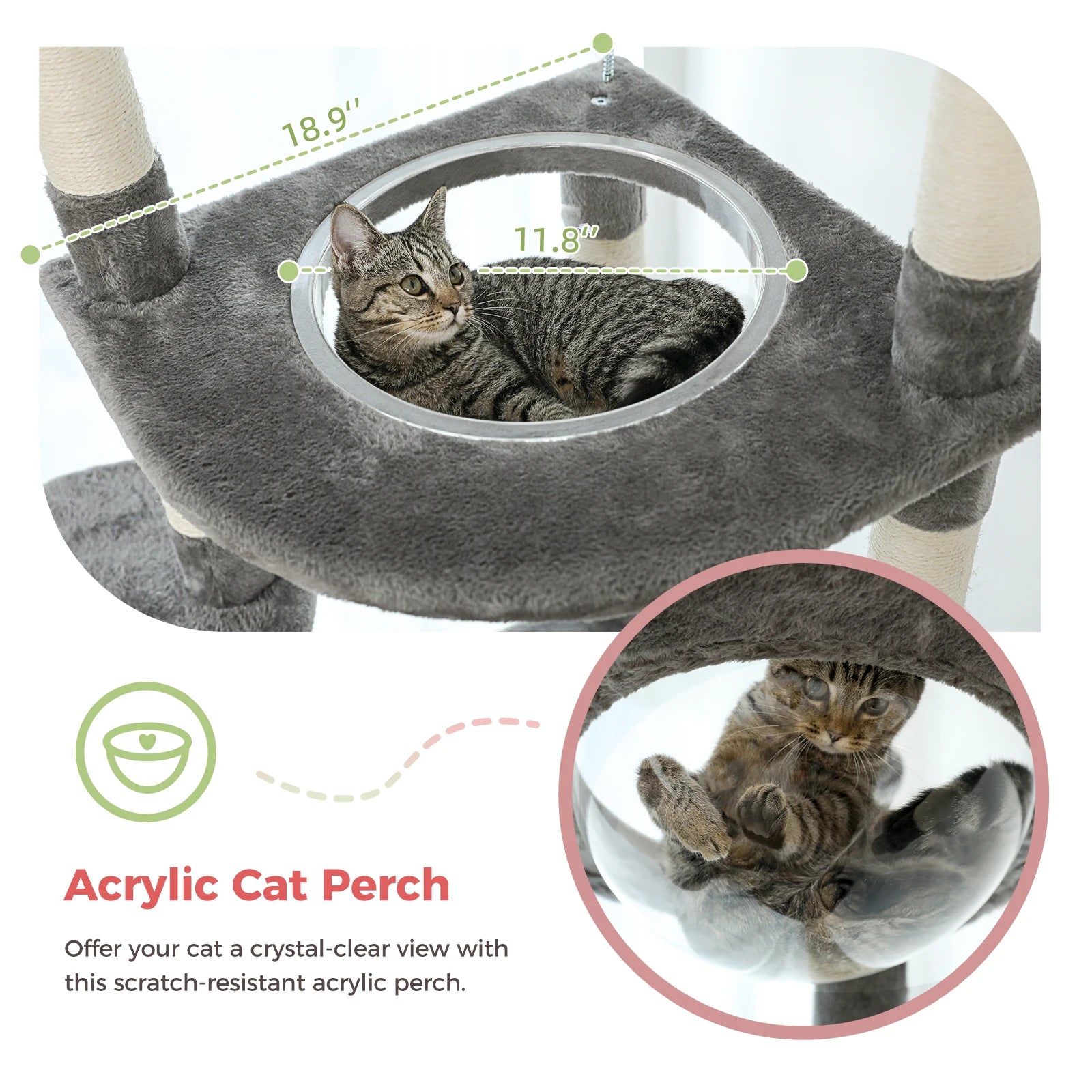 Multi-Level Tall Cat Tree for Indoor Cats Floor to Ceiling Cat Tower with Scratching Posts Cozy Condo Hammock Cat Accessories