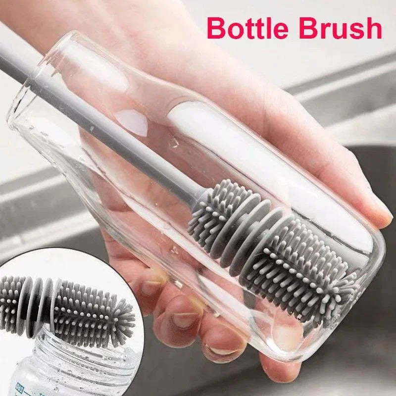 Pet Silicone Bottle Brush with Flexible Bristles