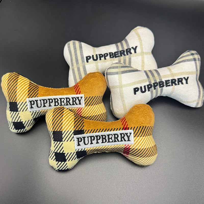 Durable Cute Bone Design Printed Stuffed Interactive Squeaky Dog Chew Toys Food Custom Plush Toys for Pet