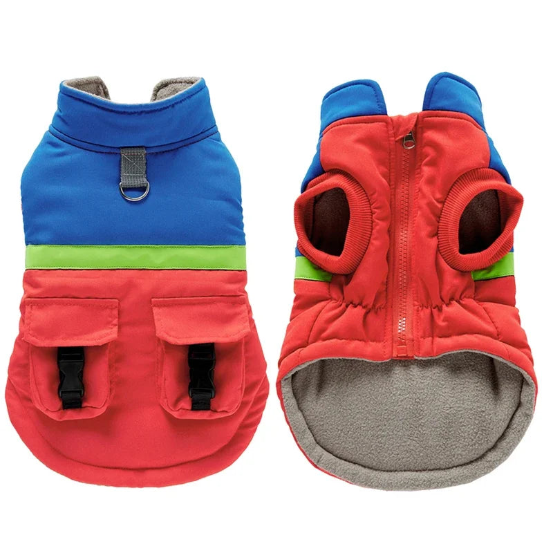 Waterproof Warm Dog Jacket Vest Winter Dog Clothes With Harness French-Bulldog Coat Pet Costume for Small Medium Dogs Chihuahua