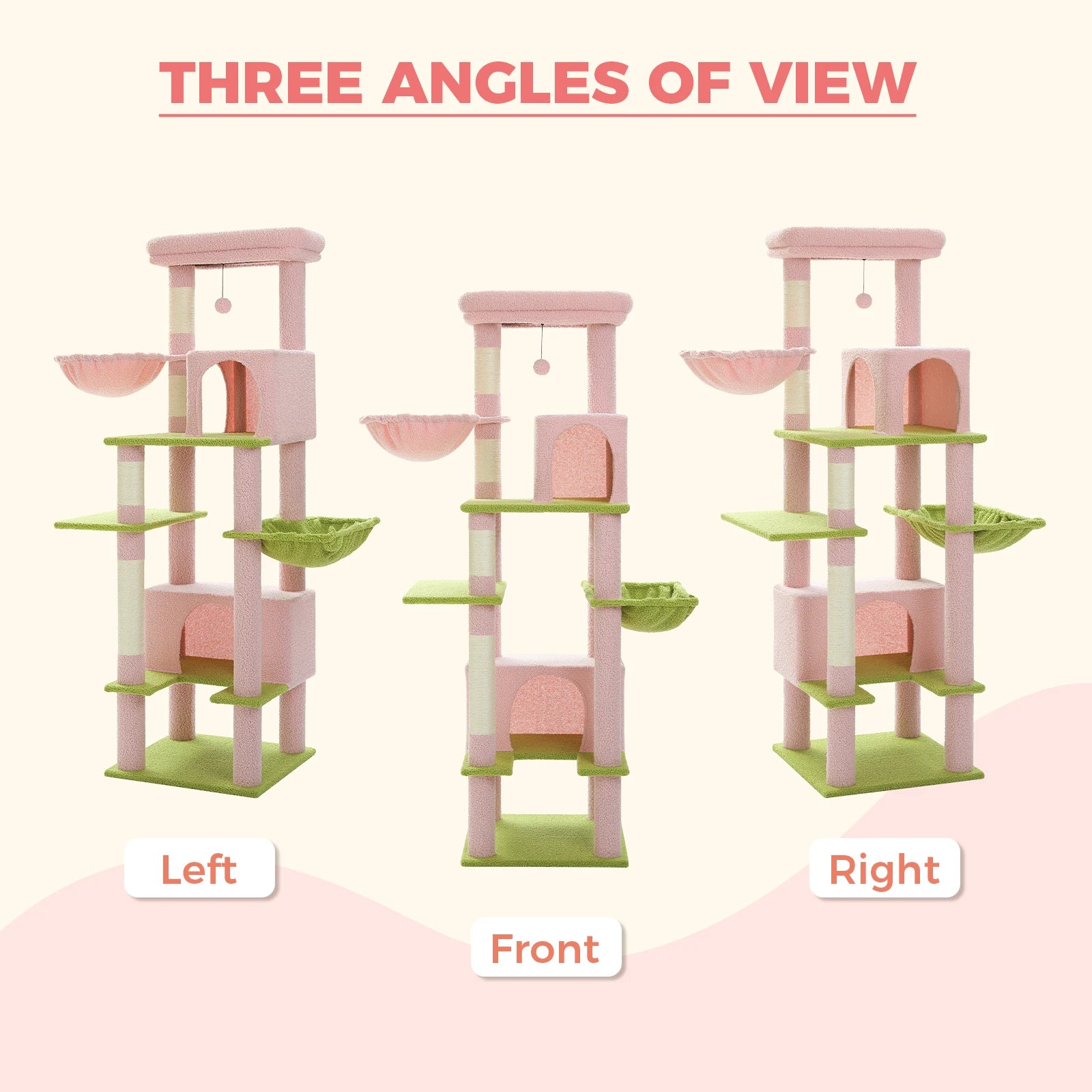 Large Cat Condo & Hammock with Sisal Scratcher