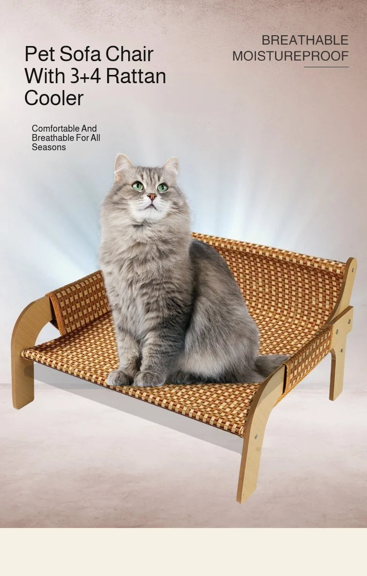 2-In-1 Summer Cat Sofa Rattan Mat Pet Sofa Cats And Dogs Universal Scratch-Resistant Pet Products