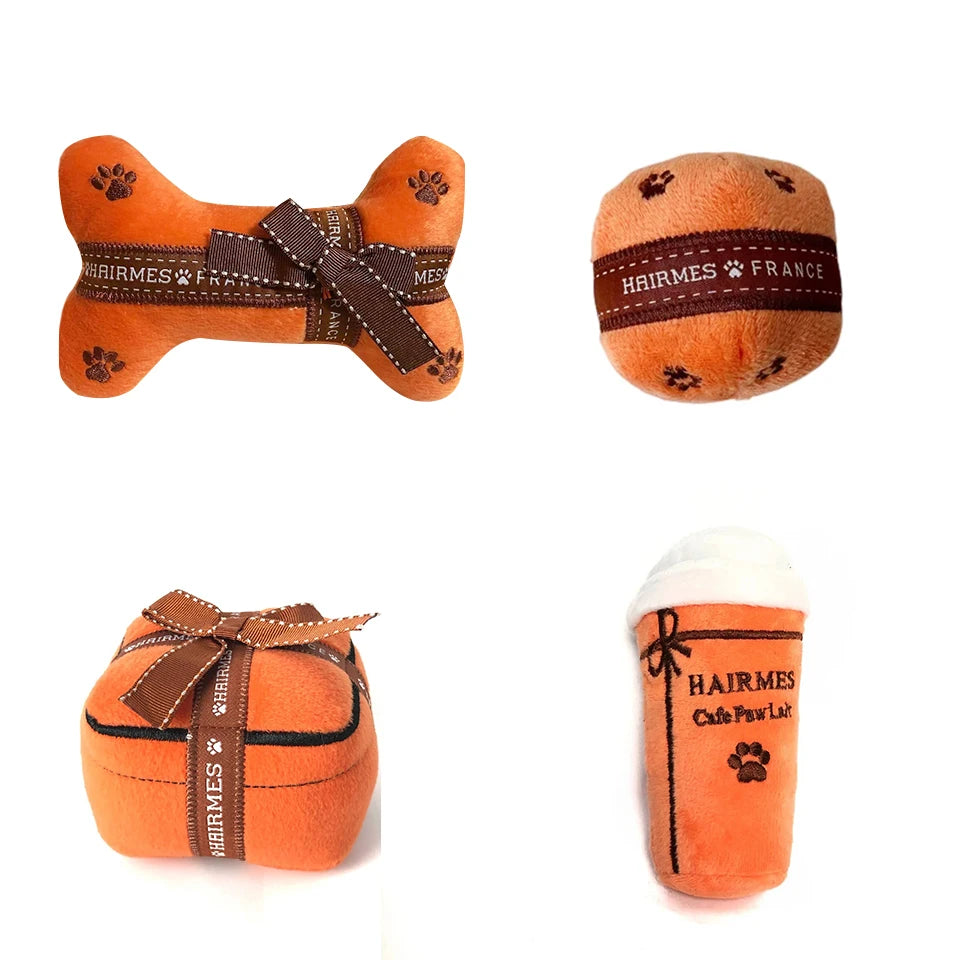 FATHIN Dog Plush Squeaky Beer Bottle Toy for Chewing