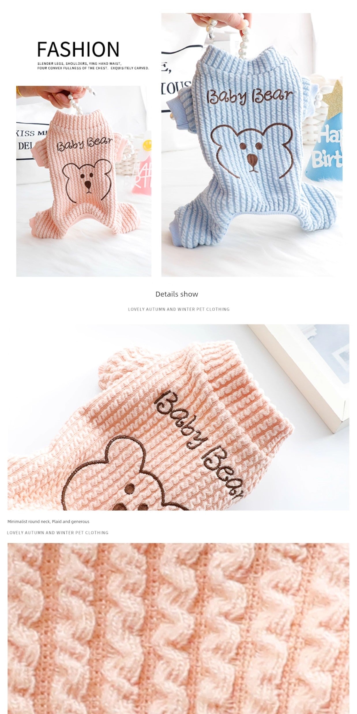 Small Dog Fleece Jumpsuit - Bear