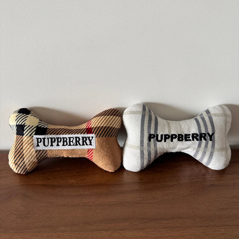 Durable Cute Bone Print Squeaky Plush Dog Chew Toys