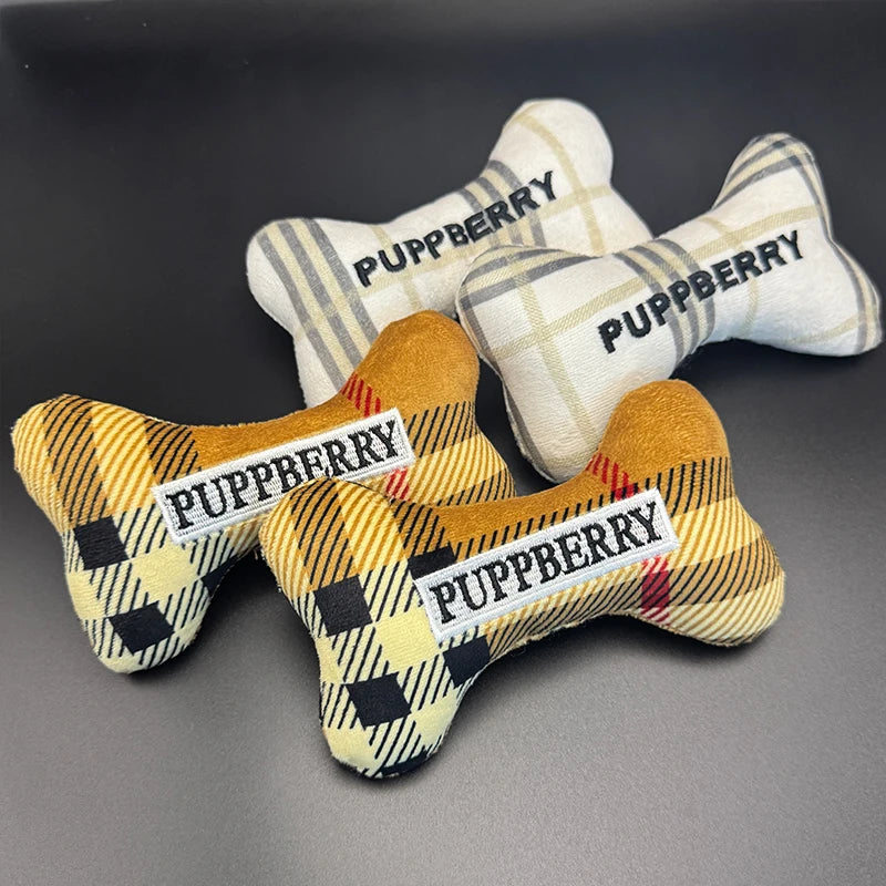 Durable Cute Bone Design Printed Stuffed Interactive Squeaky Dog Chew Toys Food Custom Plush Toys for Pet