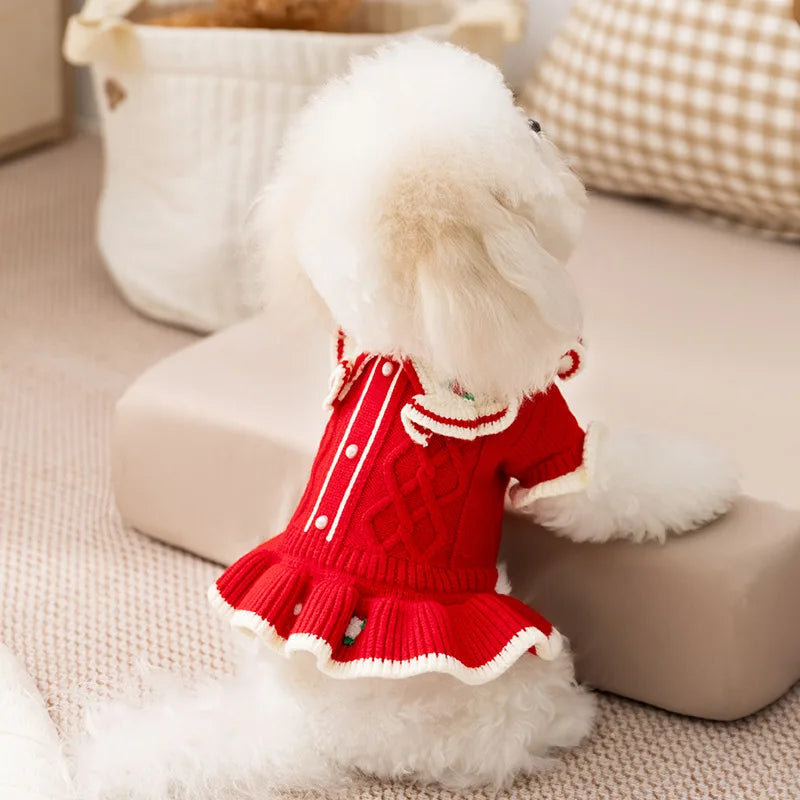 Classics Dog Sweater Winter Dog Clothes Cardigan Dog Warm Coat Chihuahua Bichon Yorkie Clothing Knitted Cat Jacket Puppy Costume