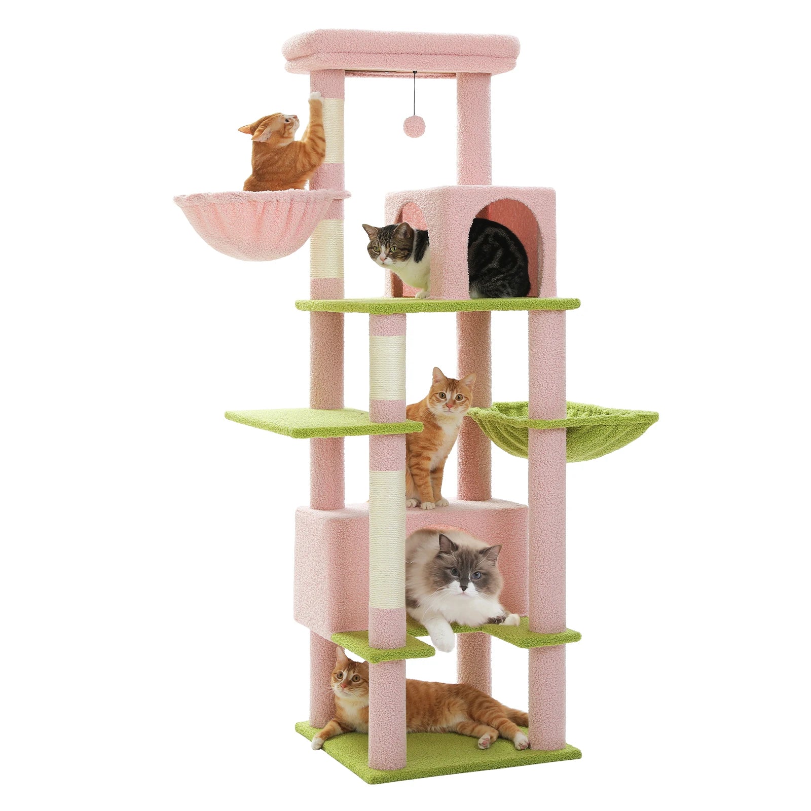 Large Cat Condo & Hammock with Sisal Scratcher