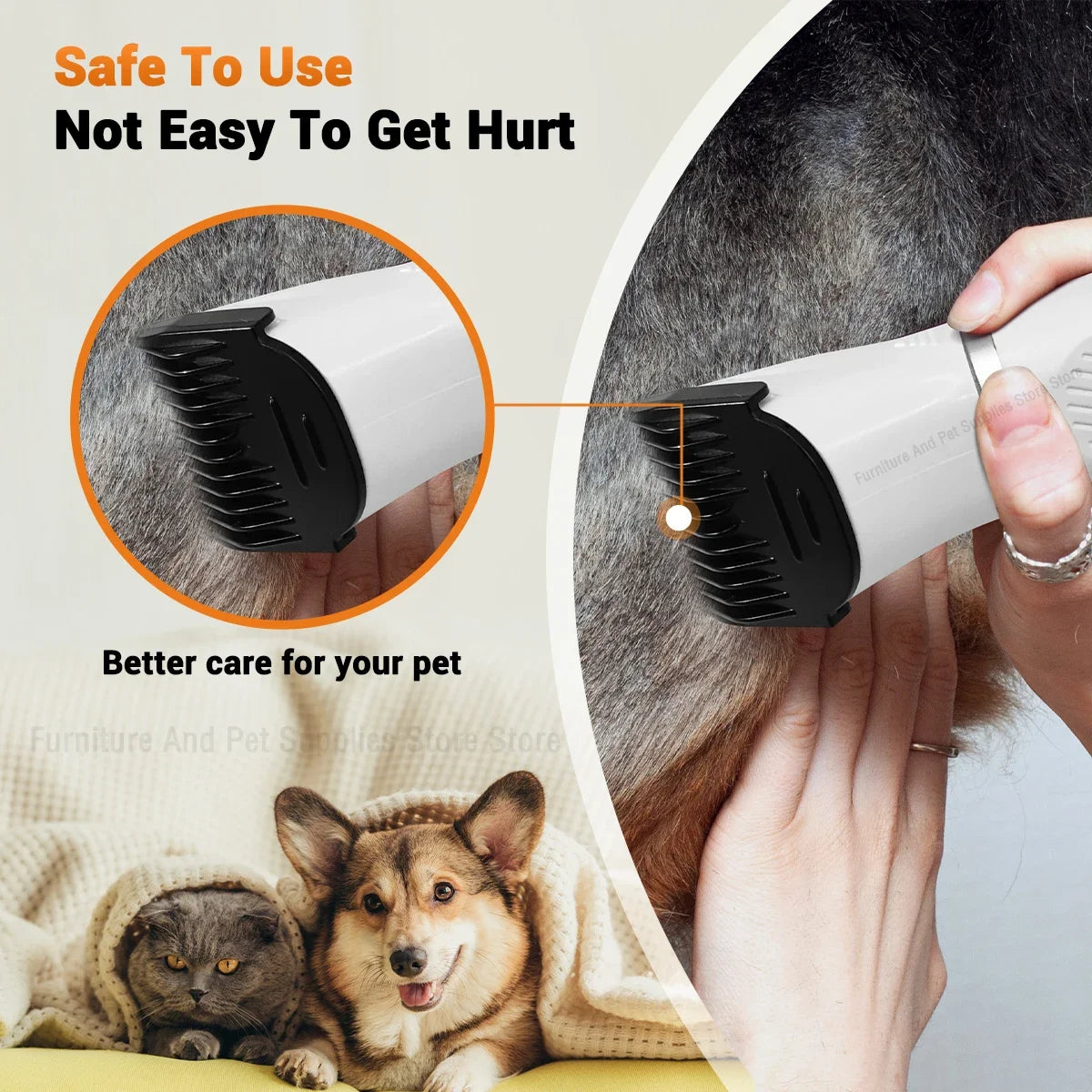 Versatile Pet Clippers with Quiet Motor and Multiple