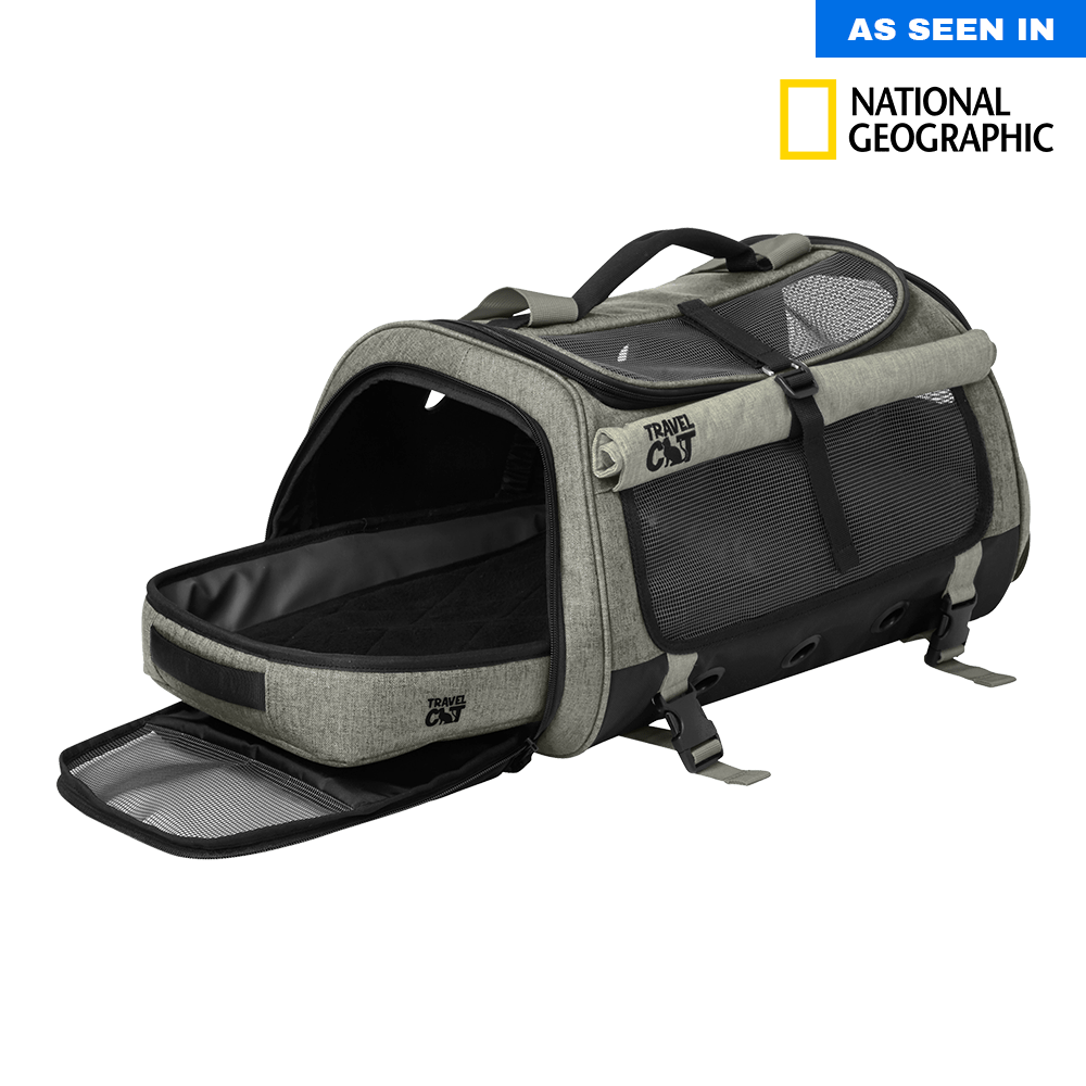 "The Transpurrter" Ultimate Calming Convertible Cat Carrier in Heather Grey