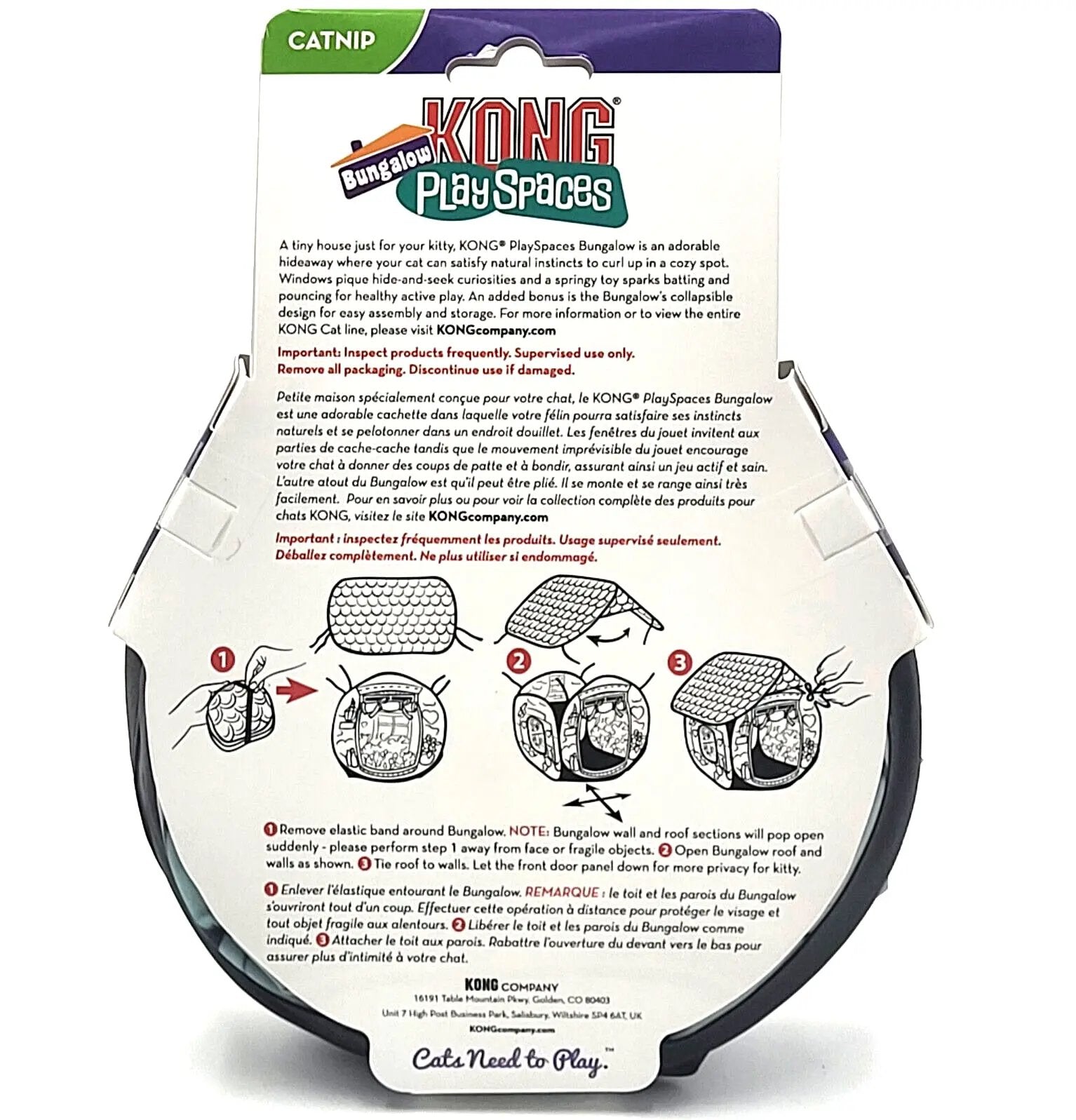 Kong Play Spaces Bungalow with Catnip Cat Kitten Toy