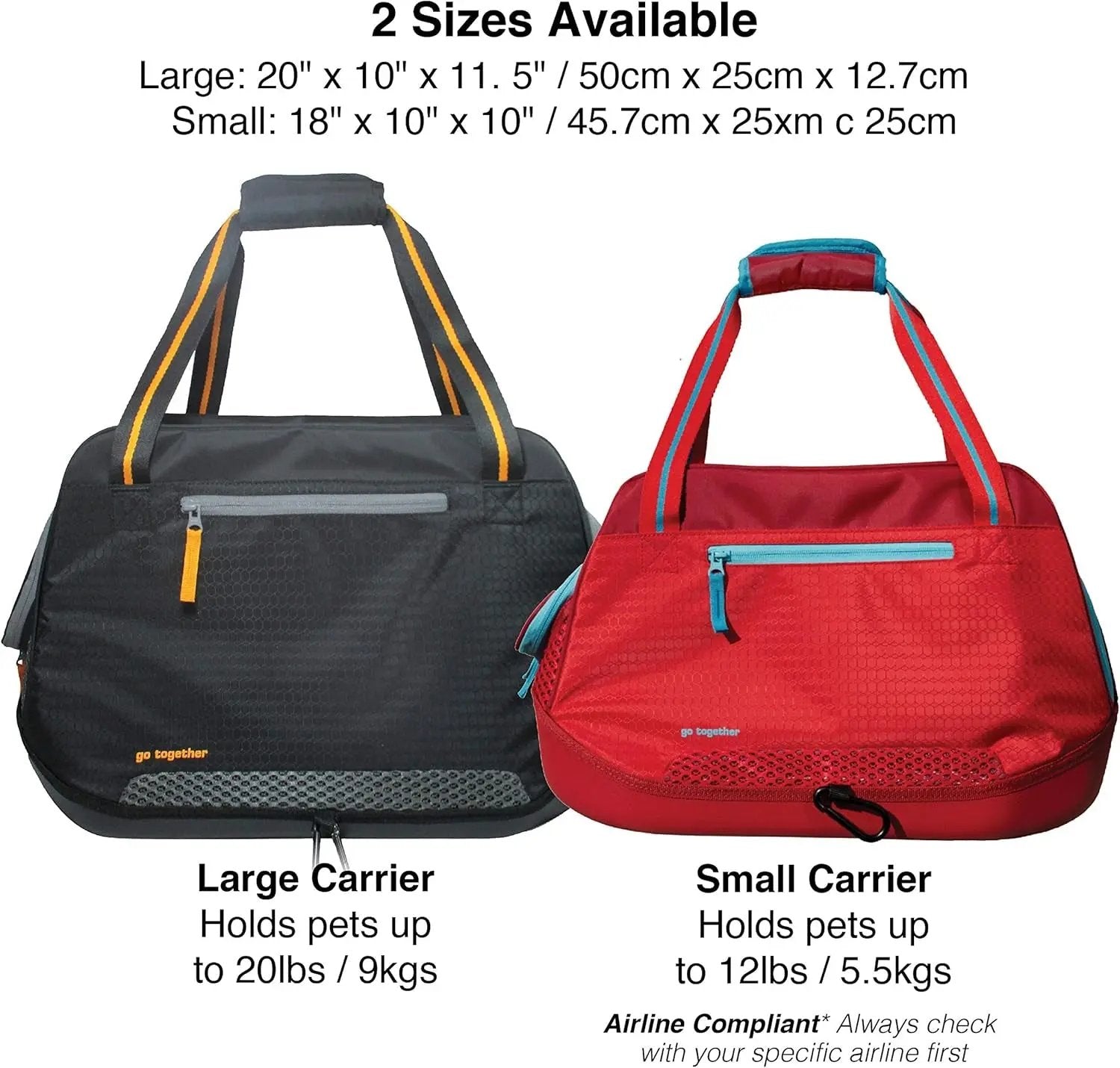 Explorer Dog Carrier - Comfortable Carrier for Travel - Water-Resistant Armorsole Base - Airline Compliant - Storage Pocket - for Cats & Small Dogs up to 20 Lb - Red/Blue