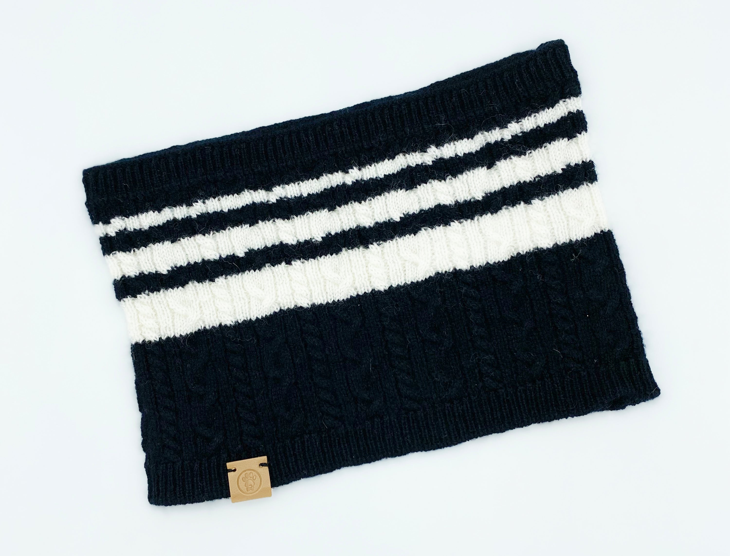 Cashmere Blend Scarf sets for Pets and their humans, Black and White