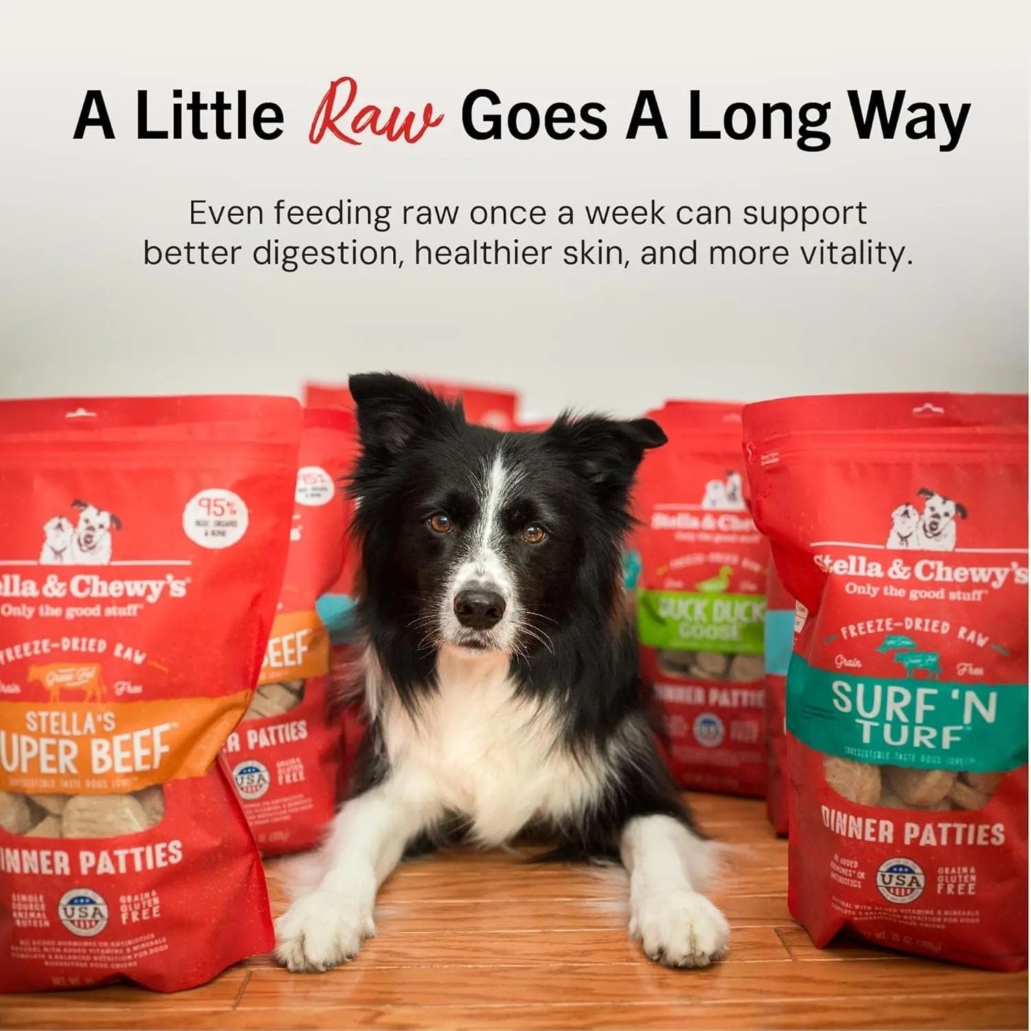 Freeze-Dried Raw Dinner Patties - Beef Recipe - High Protein Grain-Free Puppy & Dog Food - Perfect for Picky Eaters - 14 Oz